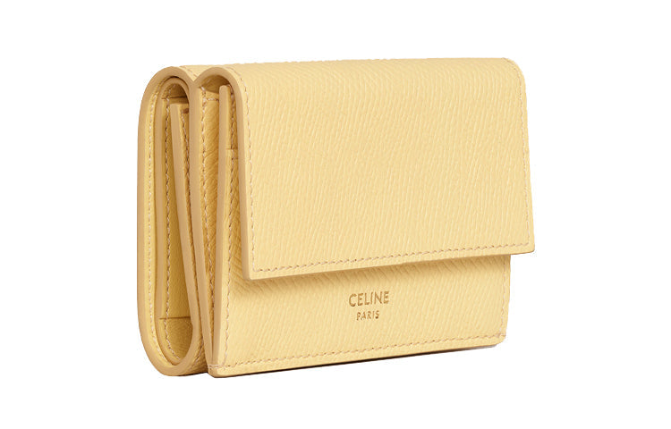 CELINE Grain Calfskin Wallet Women's Chick Yellow