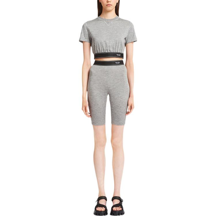 PRADA Crop Tops Women's Gray