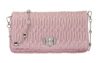 MIU MIU Matelassé Sheepskin Shoulder Bag Crossbody Bag Women's Pink