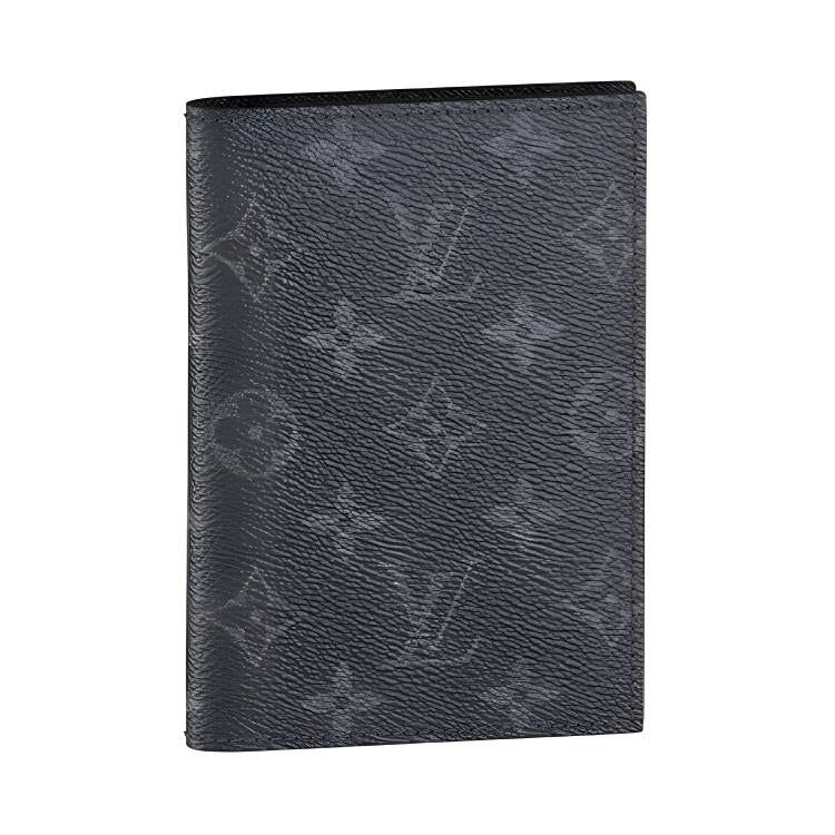 LOUIS VUITTON Coated Canvas Passport Holder Men's Gray/Black