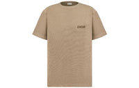 DIOR Letter Print Crew Neck Pullover Short-Sleeved T-Shirt Men's Beige