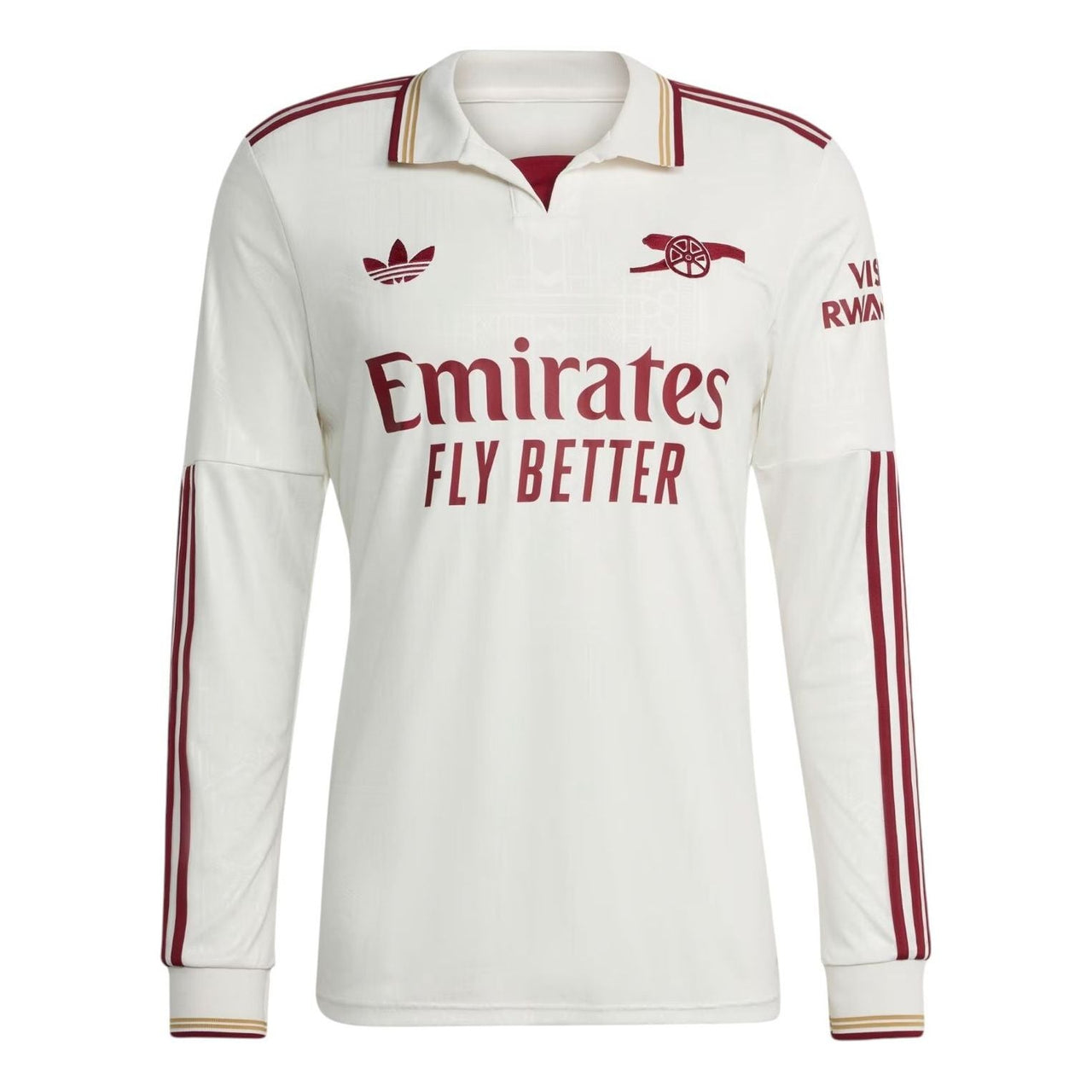 adidas Arsenal 2025/2026 Long Sleeve Third Kit 'Cloud White Burgundy' JI9524