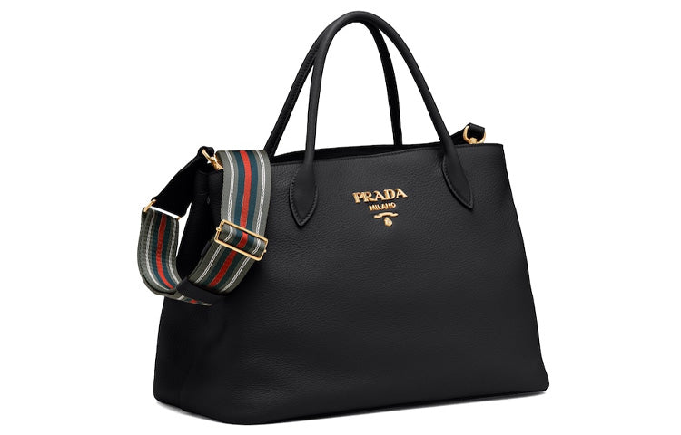 PRADA Calfskin Shoulder Bag, Crossbody Bag, Handbag Women's Black