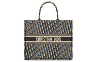 DIOR Canvas Tote Bag, Shopping Bag, Shoulder Bag, Handbag Tubas Women's Beige & Blue