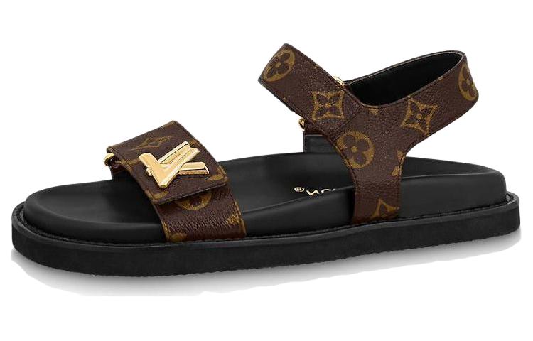LOUIS VUITTON One Strap Sandals Women's Brown