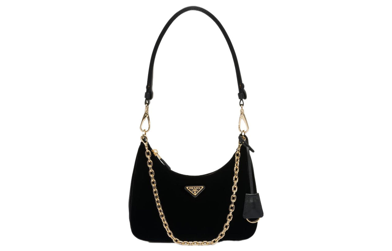 PRADA Leather Handbag Shoulder Bag Women's Black