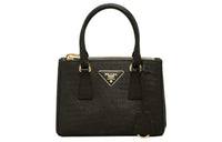 PRADA Galleria Killer Bag Lizard Skin Shoulder Bag Crossbody Bag Handbag Mini Women's Black