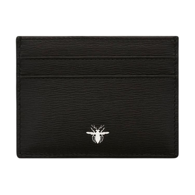 DIOR Calfskin Card Sleeve Card Holder Card Case Unisex Black