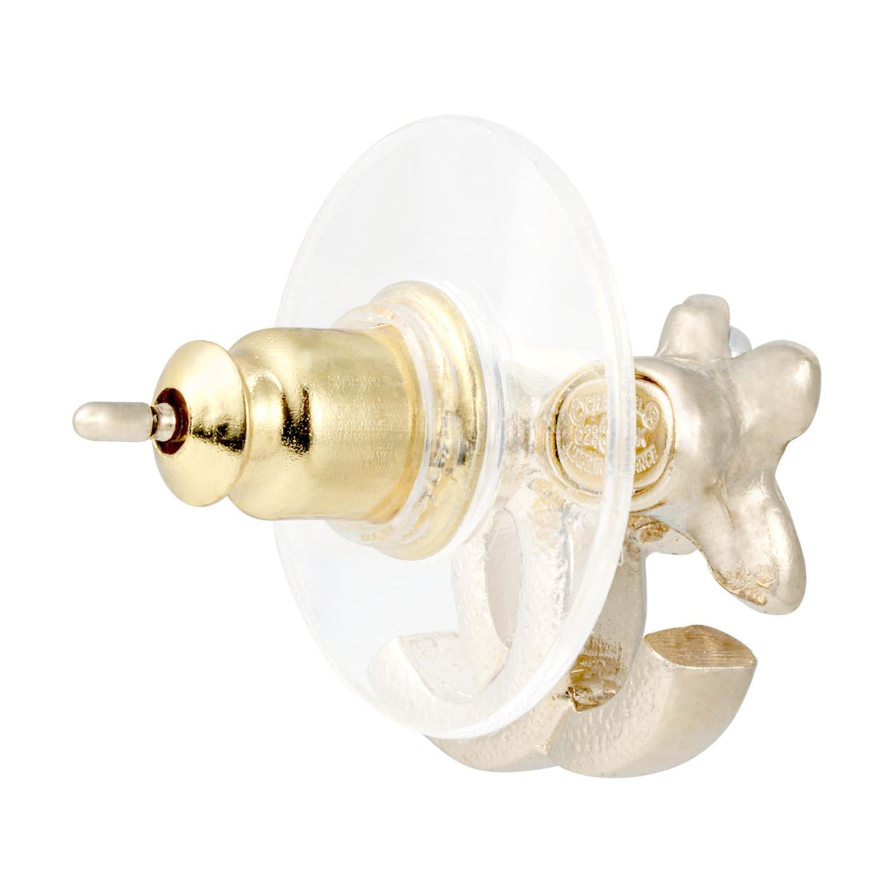 CHANEL Metal Stud Earrings Women's Gold