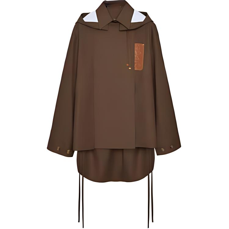 LOEWE Hooded Parka In Cotton Jackets & Coats Women's Brown