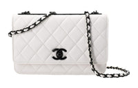 CHANEL Trendy CcWOC Sheepskin Wallet Crossbody Bag Shoulder Bag Women's White