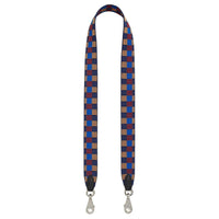 HERMES Maxi Quadrille Maxi Quadrille Canvas With Swift Calfskin Bag Shoulder Strap Women's Billiards Blue & Cookie