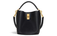 CELINE TEEN BUCKET16 Smooth Calf Leather Bucket Bag Handbag Shoulder Bag Crossbody Bag Women's Black