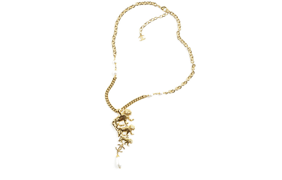 CHANEL Necklaces Women's Gold