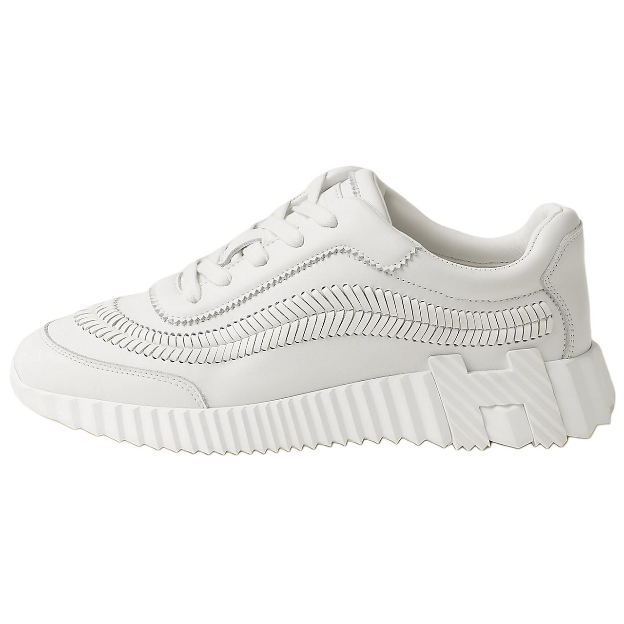 HERMES Bouncing Low-Top Casual Shoes Women's White