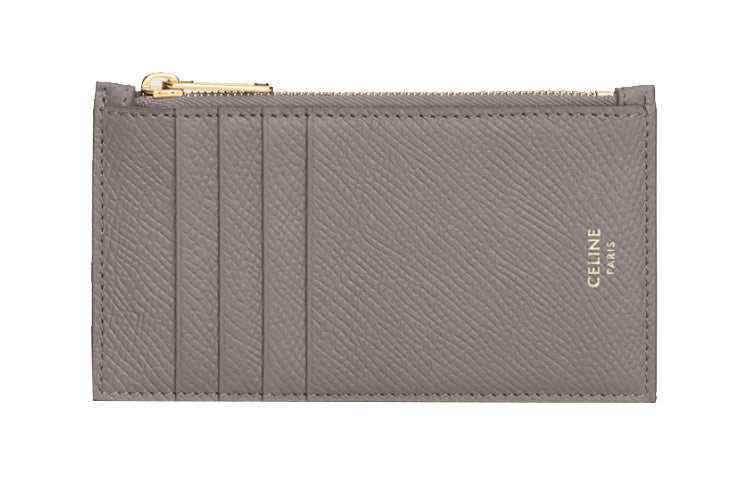 CELINE Grained Calfskin Card Holder Men's Pebble