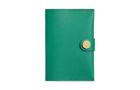 HERMES Evergrain Calfskin Passport Holder Men's Iridescent Green/Naples Yellow