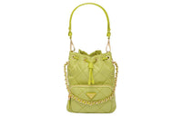 PRADA Re-Nylon Fabric Bucket Bag Portable Crossbody Bag Shoulder Bag Women's Lime Green