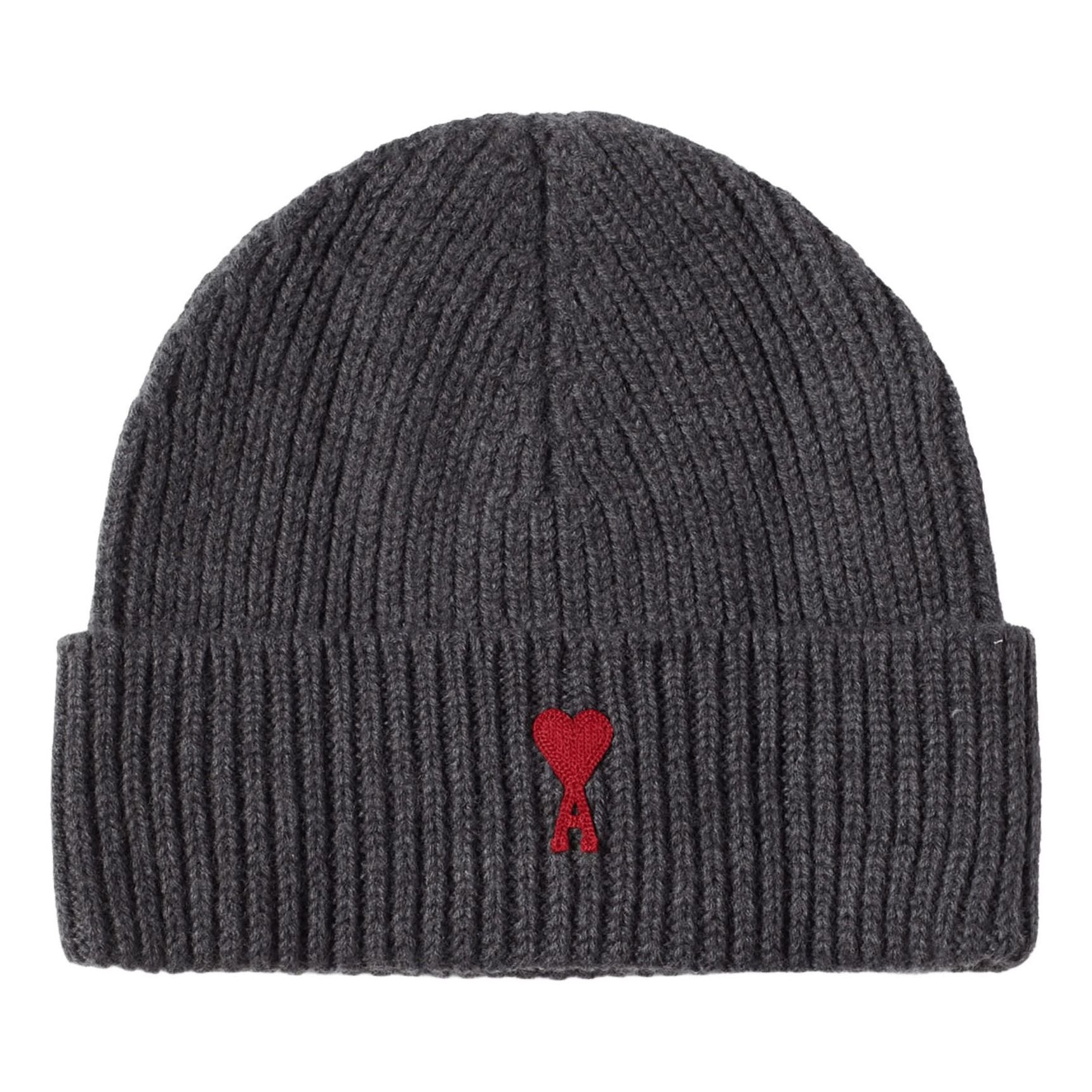 AMI FW25 Ami De Coeur Beanie Accessories 'Grey' BFUHA106-018-084