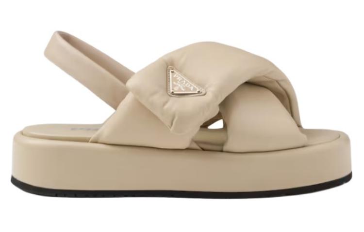 PRADA Prada Soft Strap Sandals 3.5cm Women's Ecru
