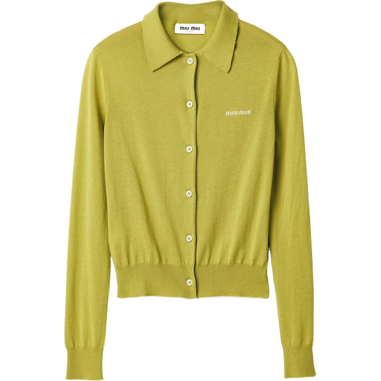 MIU MIU Cashmere Silk Cardigan 'Pistacchio'