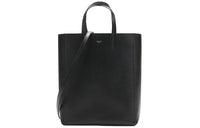 CELINE Cabas Grain Cow Leather Tote Bag, Shopping Bag, Shoulder Bag, Handbag Trumpets Women's Black