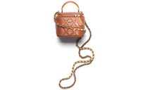 CHANEL Sheepskin Multicolor Box Bag Handbag Shoulder Bag Crossbody Bag Small Size Women's Light Brown/Yellow