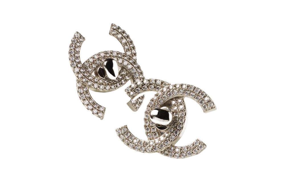 CHANEL Earrings Women's Silver