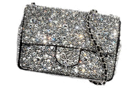 CHANEL Silk Satin Mouth Cover Bag Envelope Bag Crossbody Bag Shoulder Bag Women's Silver Gray