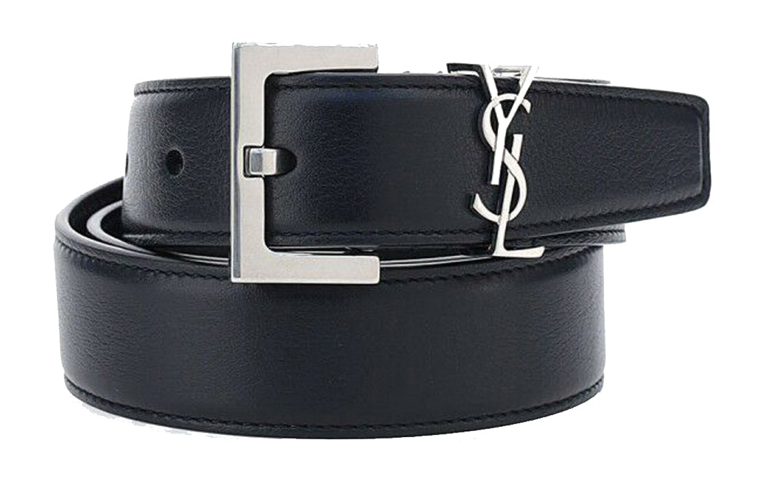 SAINT LAURENT Cassandre Square Buckle Belt