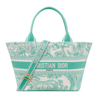 DIOR DIORIVIERA Aquamarina Toile De Jouy Embroidery Totes Handbags Women's Mint Green
