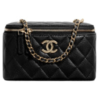 CHANEL Litchi Grain Sheepskin Box Bag Crossbody Bags Women's Black
