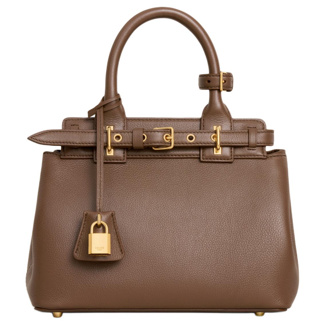 CELINE Soft Cow Leather Tote Bag, Shopping Bag, Shoulder Bag, Crossbody Bag, Handbag Women's Shiny Brown