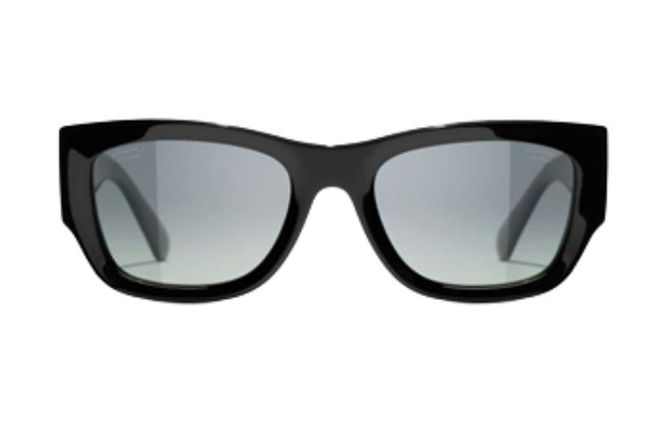 CHANEL Rectangular Sunglasses Unisex Black