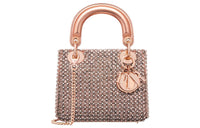 DIOR Lady Dior Rhinestone Dior Bag Shoulder Bag Crossbody Bag Handbag Mini Women's Metal Pink Beads