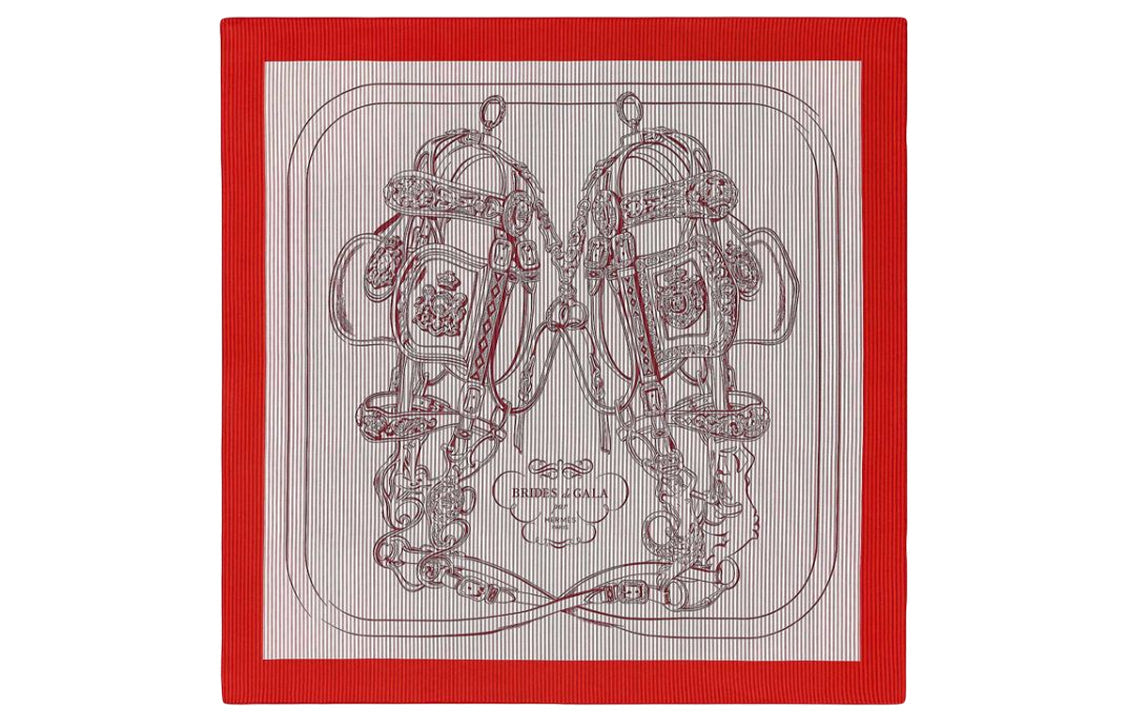 HERMES Silk Scarves Women's Red