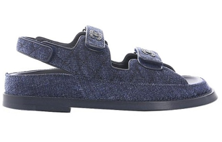 CHANEL Strap Sandals Women's Dark Blue