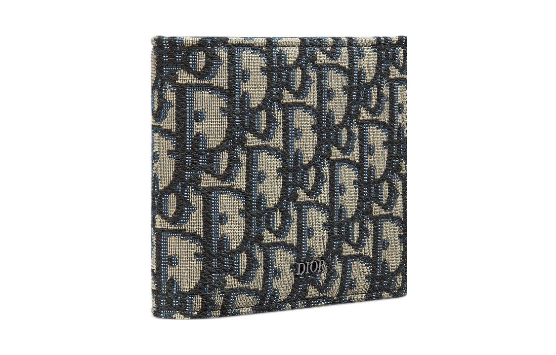 DIOR Canvas Canvas Bag Wallets Men's Beige & Black
