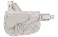 DIOR Saddle Nylon Fabric Saddle Bag, Sling Bag, Fanny Pack, Shoulder Bag, Crossbody Bag Small Size Unisex Beige