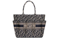 DIOR BookTote Canvas Tote Bag Shopping Bag Shoulder Bag Handbag Women's Blue