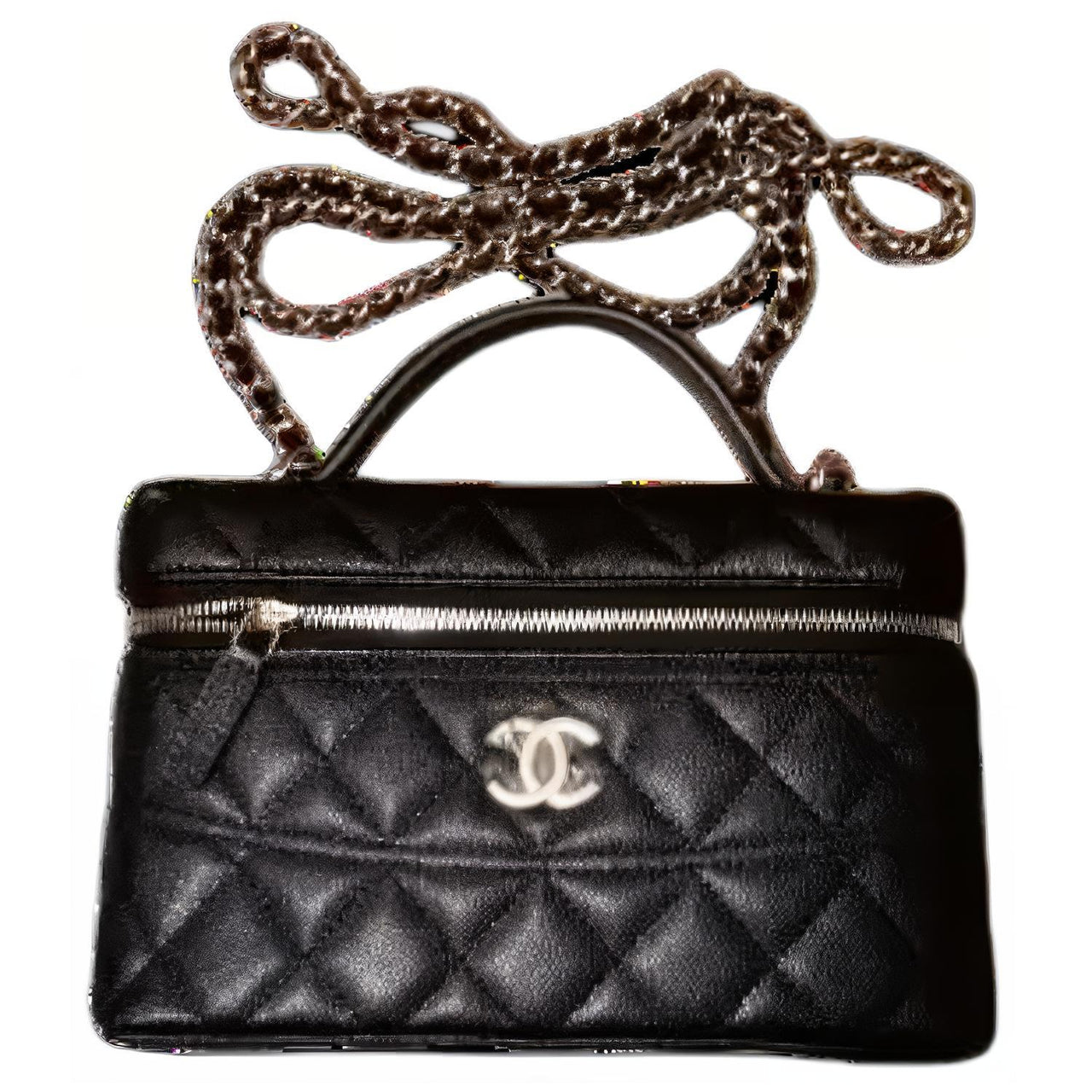 CHANEL Calfskin Shoulder Bag Crossbody Bag Handbag Women's Black