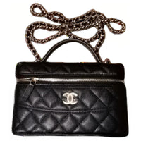 CHANEL Calfskin Shoulder Bag Crossbody Bag Handbag Women's Black