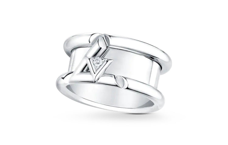 LOUIS VUITTON Lv Volt One Band Ring White Gold And Diamond