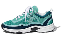 CHANEL Cushioned Wear-Resistant Breathable Low-Top Casual Shoes Women's Green Blue
