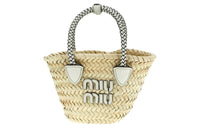 MIU MIU Calfskin Shoulder Bag, Crossbody Bag, Handbag Women's Natural & White