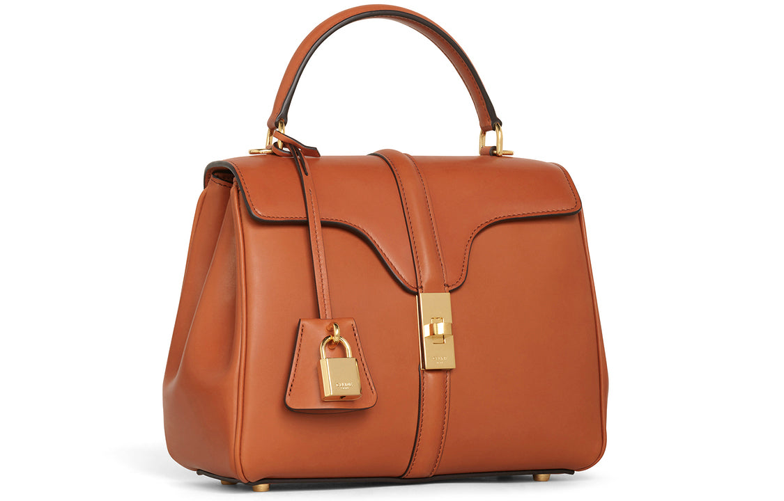 CELINE 16 Cow Leather Portable Crossbody Bag, Shoulder Bag Trumpets Women's Brown