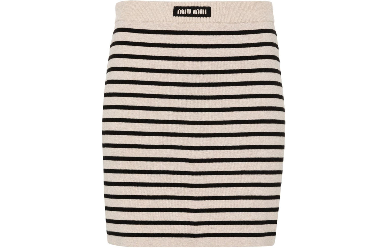 MIU MIU Striped Knitted Mini Skirt