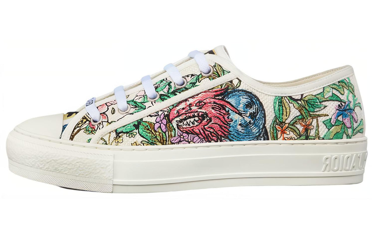 DIOR Walk'n'Dior D Constellation Platform Shoes Low Top Skateboard Shoes Women's White