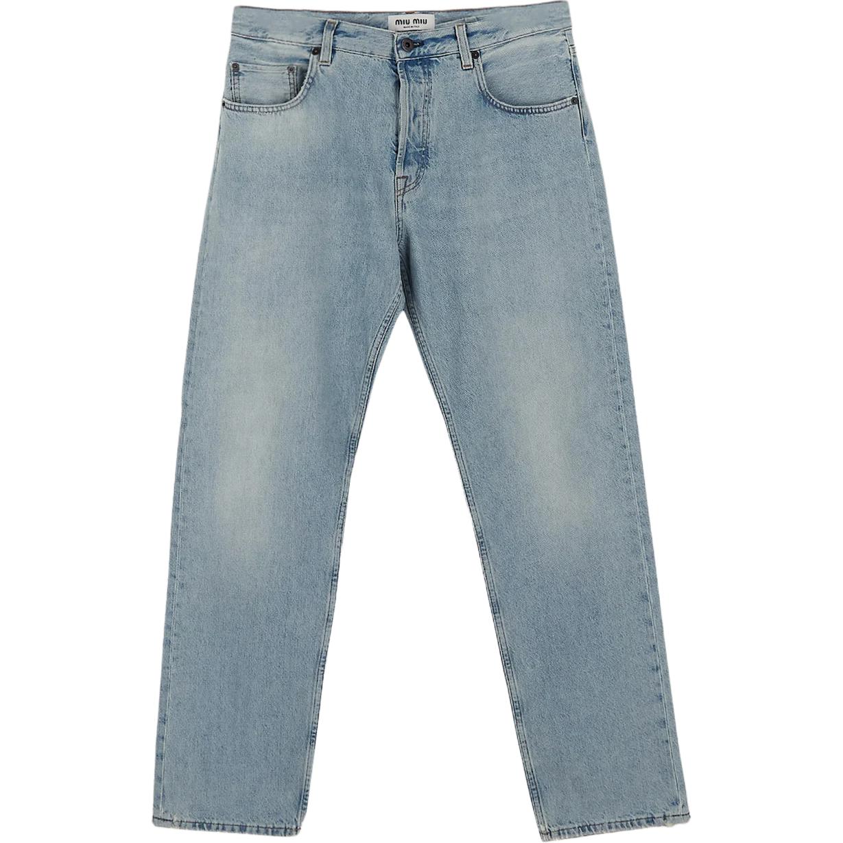 MIU MIU Logo Patch Jeans 'Indigo'
