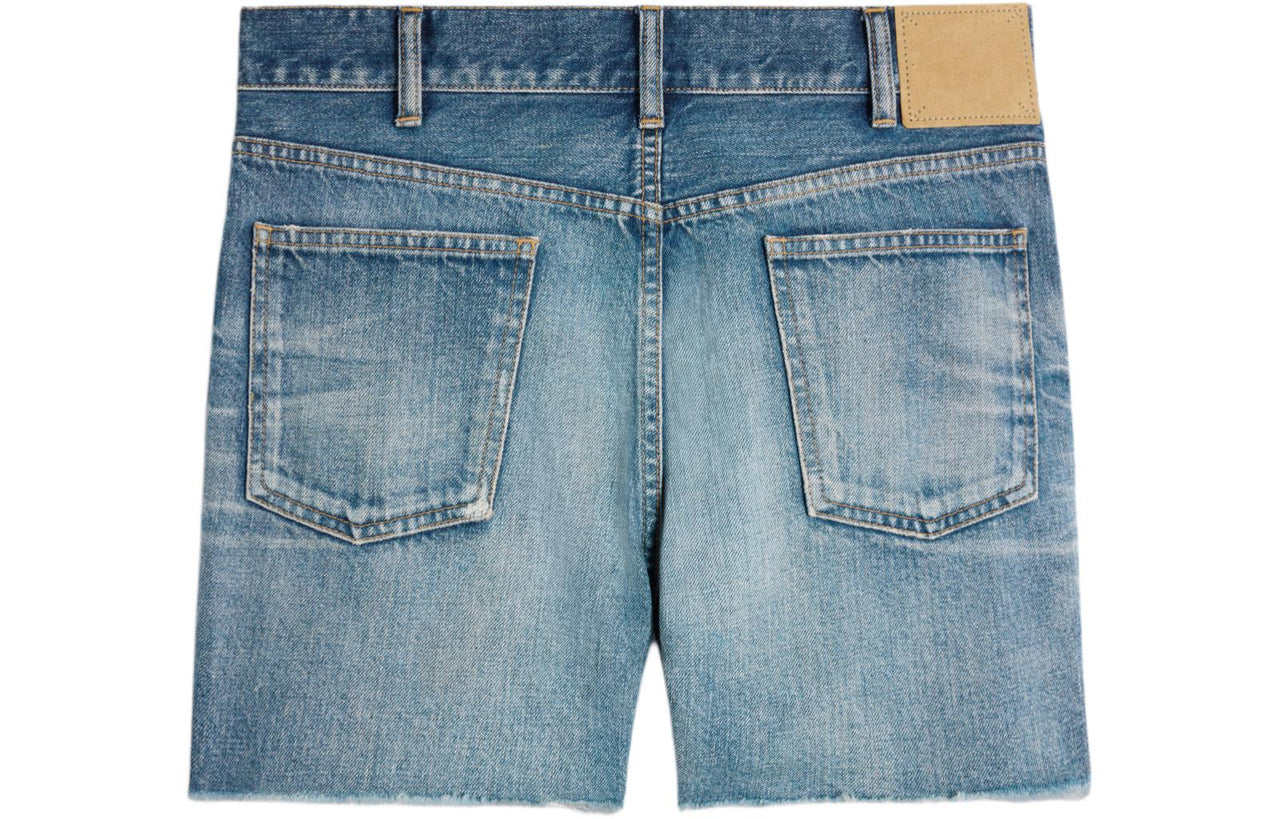 CELINE Skate Shorts In Electric Sky Wash Denim